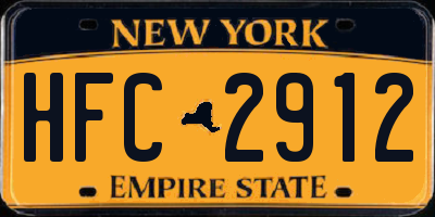 NY license plate HFC2912