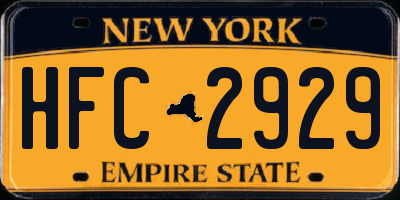 NY license plate HFC2929
