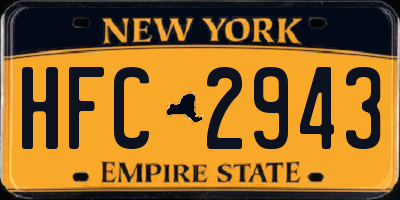 NY license plate HFC2943