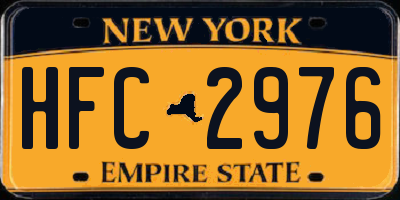 NY license plate HFC2976