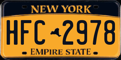 NY license plate HFC2978