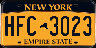 NY license plate HFC3023