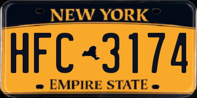 NY license plate HFC3174
