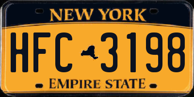 NY license plate HFC3198