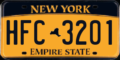 NY license plate HFC3201