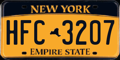 NY license plate HFC3207