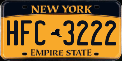 NY license plate HFC3222