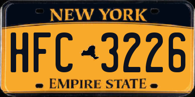 NY license plate HFC3226