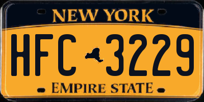 NY license plate HFC3229