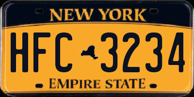 NY license plate HFC3234