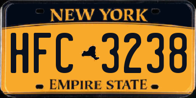 NY license plate HFC3238