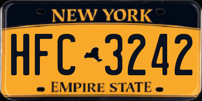 NY license plate HFC3242