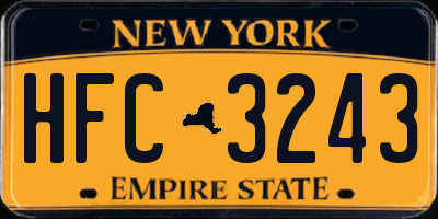 NY license plate HFC3243