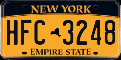 NY license plate HFC3248