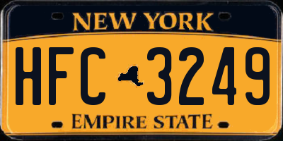 NY license plate HFC3249