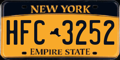 NY license plate HFC3252