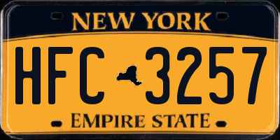 NY license plate HFC3257