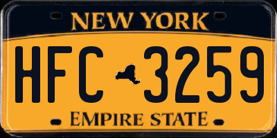 NY license plate HFC3259