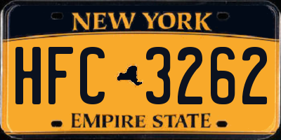 NY license plate HFC3262