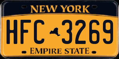 NY license plate HFC3269