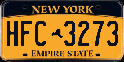 NY license plate HFC3273