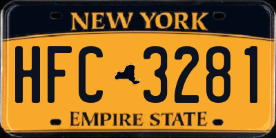 NY license plate HFC3281