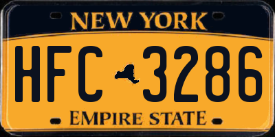 NY license plate HFC3286
