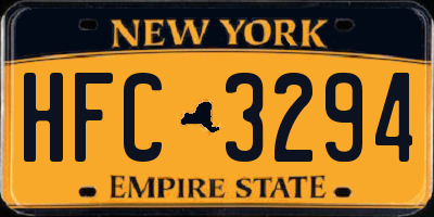 NY license plate HFC3294