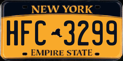 NY license plate HFC3299