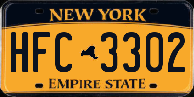 NY license plate HFC3302