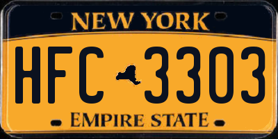 NY license plate HFC3303