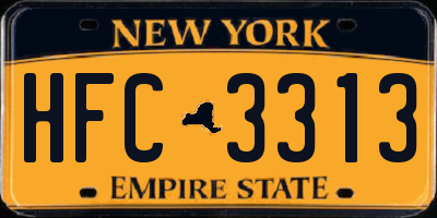 NY license plate HFC3313