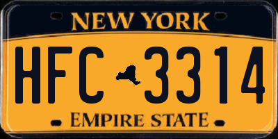 NY license plate HFC3314