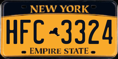 NY license plate HFC3324