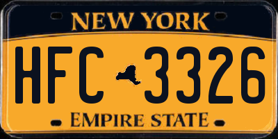 NY license plate HFC3326
