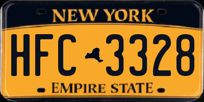 NY license plate HFC3328