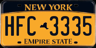 NY license plate HFC3335