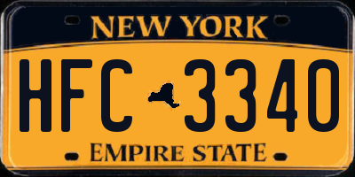 NY license plate HFC3340