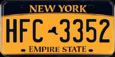 NY license plate HFC3352