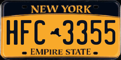 NY license plate HFC3355