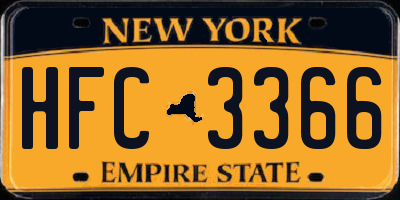 NY license plate HFC3366
