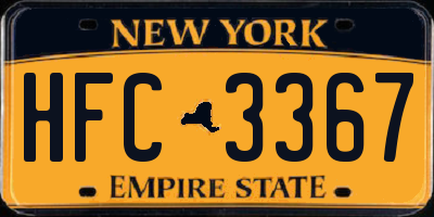 NY license plate HFC3367