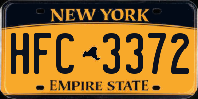 NY license plate HFC3372