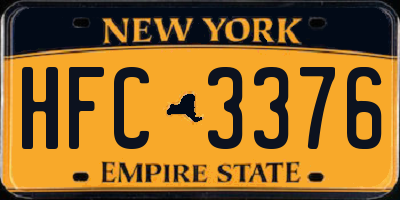 NY license plate HFC3376