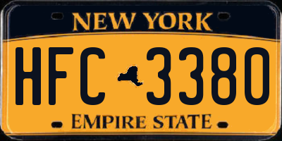 NY license plate HFC3380