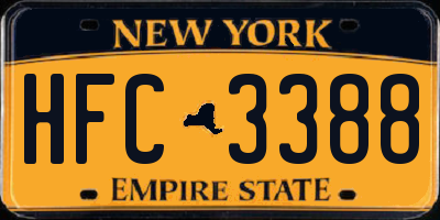 NY license plate HFC3388