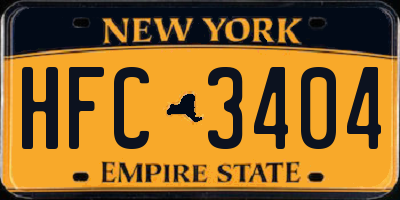 NY license plate HFC3404