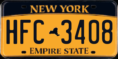 NY license plate HFC3408