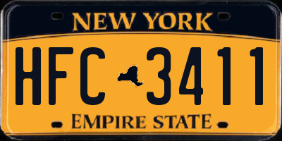 NY license plate HFC3411