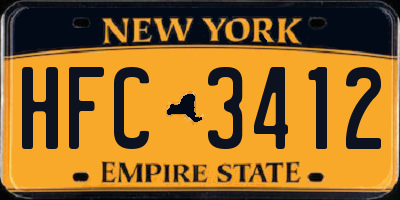NY license plate HFC3412